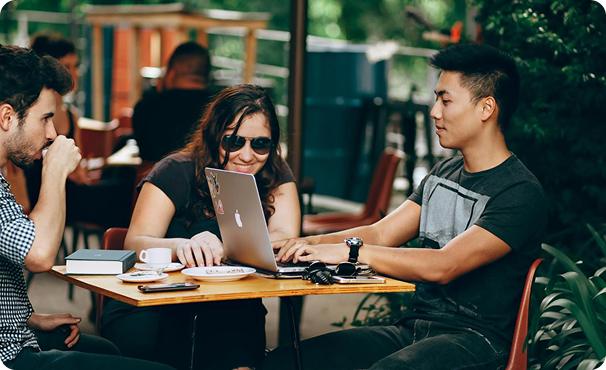 People using the platform