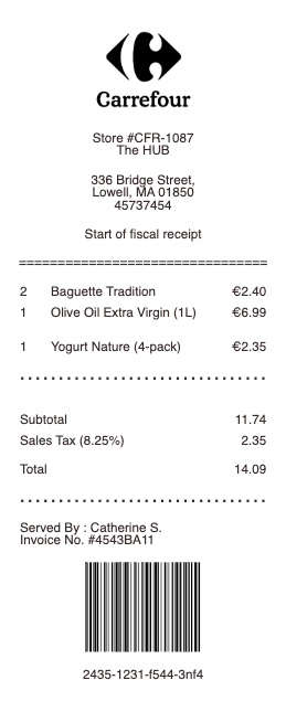 Carrefour Receipt