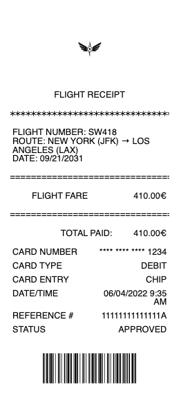 Flight Receipt