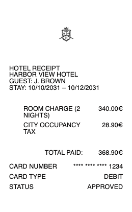 Hotel Receipt