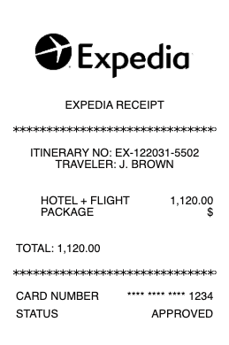 Expedia Receipt