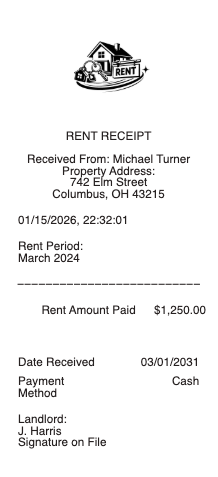 Rent Receipt