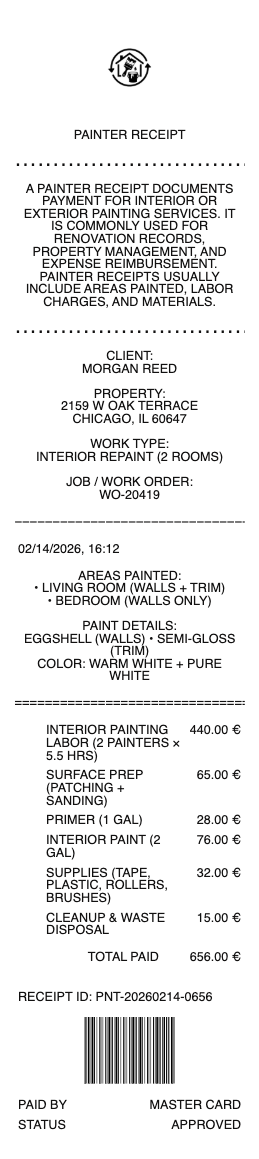 Painter Receipt