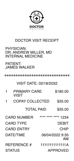 Doctor Visit Receipt