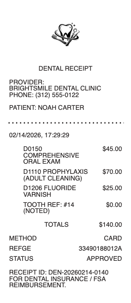 Dental Receipt