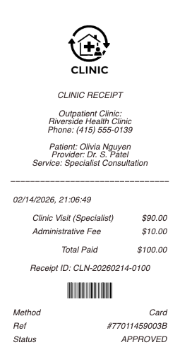 Clinic Receipt
