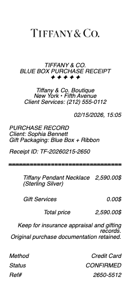 Tiffany & Co. Receipt