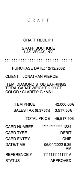 Graff Receipt