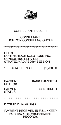 Consultant Receipt
