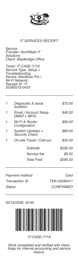 IT Services Receipt