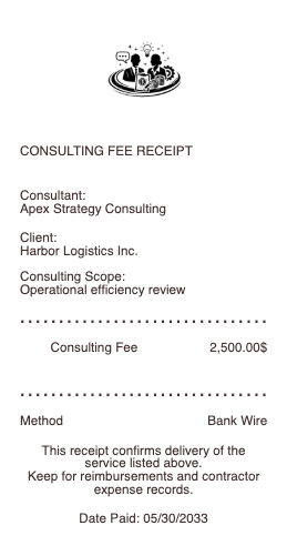 Consulting Fee Receipt