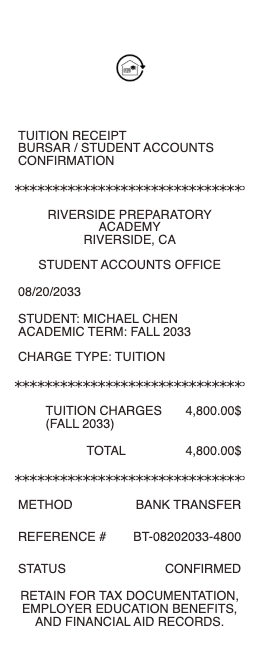 Tuition Receipt