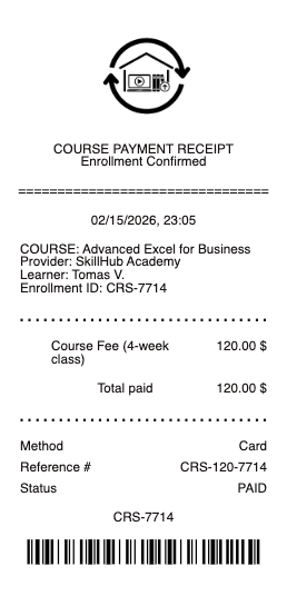 Course Payment Receipt