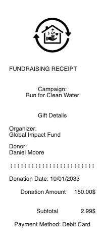 Fundraising Receipt