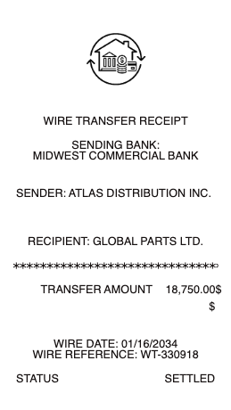 Wire Transfer Receipt