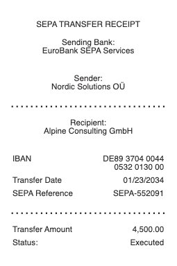 SEPA Transfer Receipt
