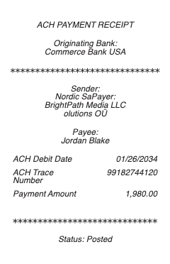 ACH Payment Receipt