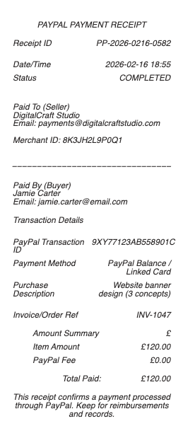 PayPal Receipt