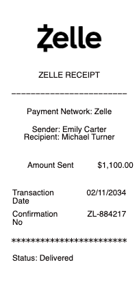 Zelle Receipt