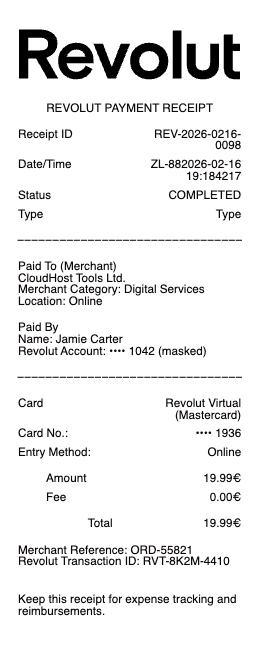 Revolut Receipt