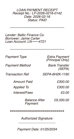 Loan Payment Receipt