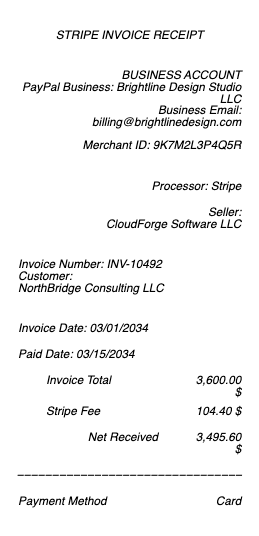 Stripe Invoice Receipt