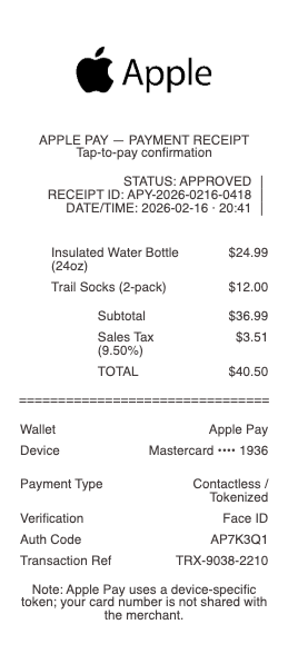 Apple Pay Receipt