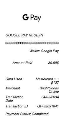 Google Pay Receipt