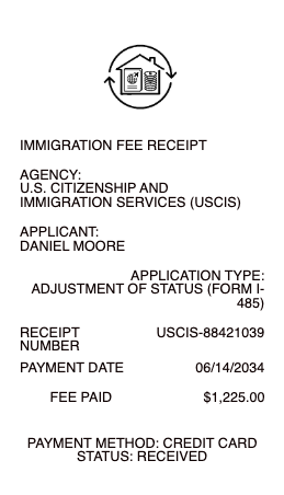 Immigration Fee Receipt