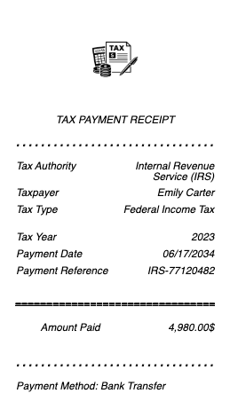 Tax Payment Receipt