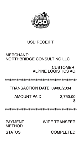 USD Receipt