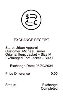 Exchange Receipt