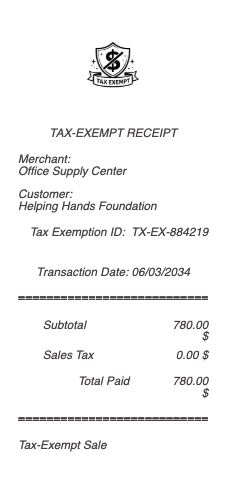 Tax-Exempt Receipt