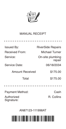 Manual Receipt