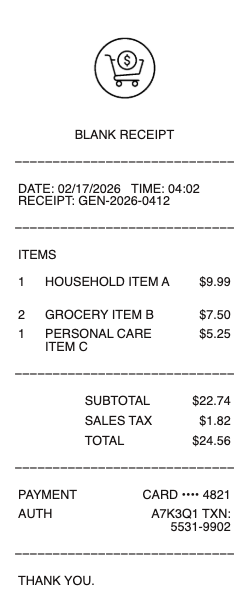 Generic Store Receipt
