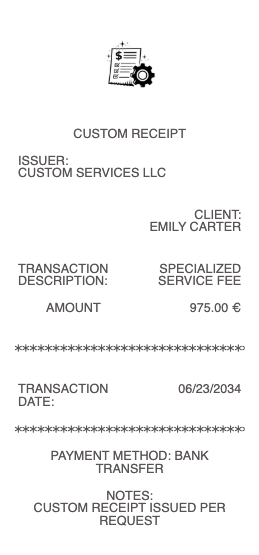 Custom Receipt