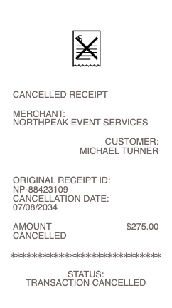 Cancelled Receipt