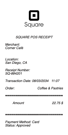 Square POS Receipt