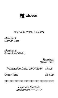 Clover POS Receipt